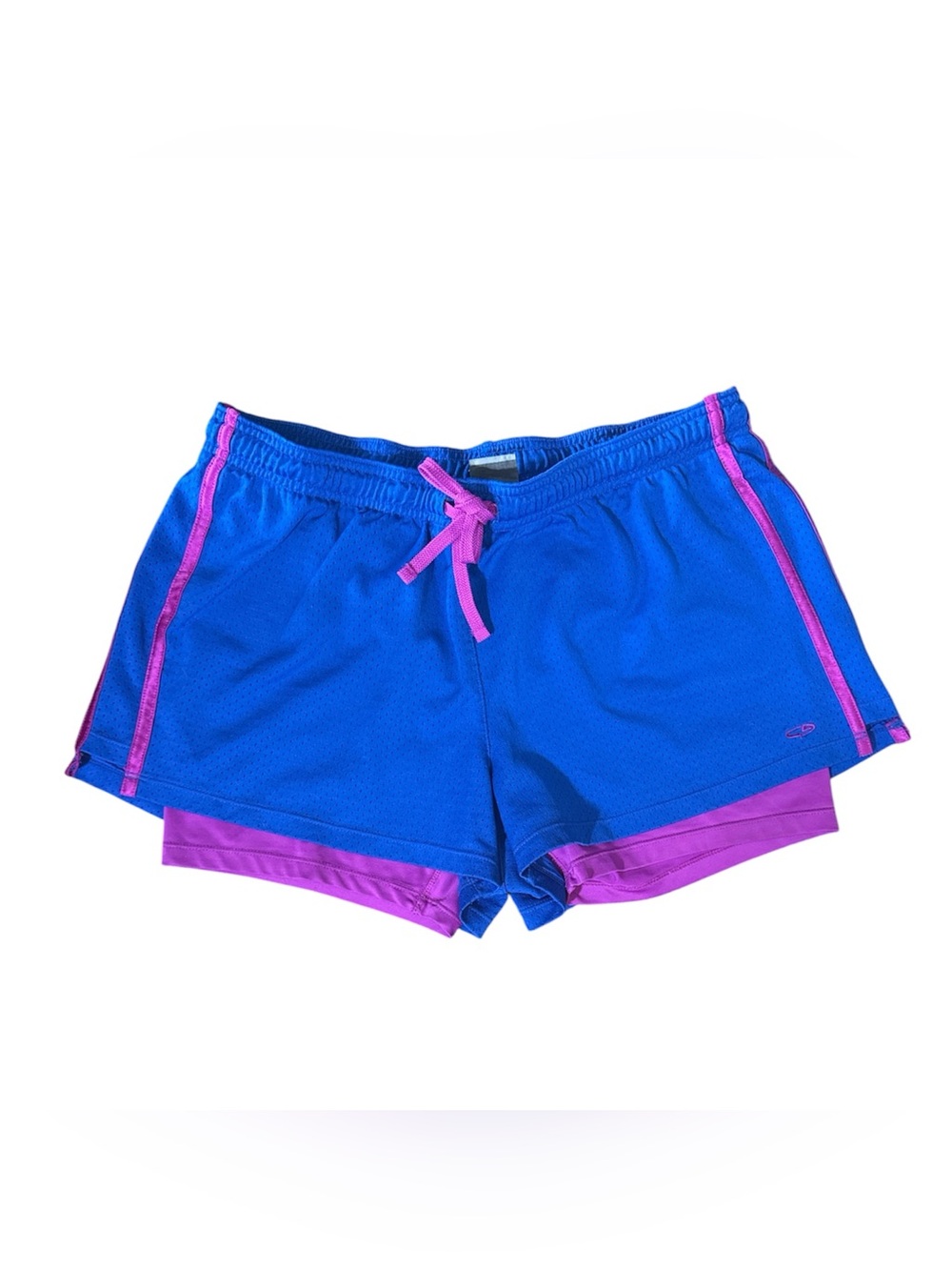 Champion Women’s Blue Athletic Shorts with Pink Trim Sz M/L - Picture 2 of 3